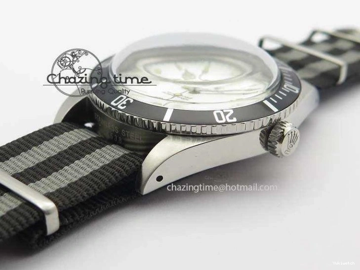 On SS Dial Strap Vintage 1680 White Nylon No Submariner A2836 Date 0218